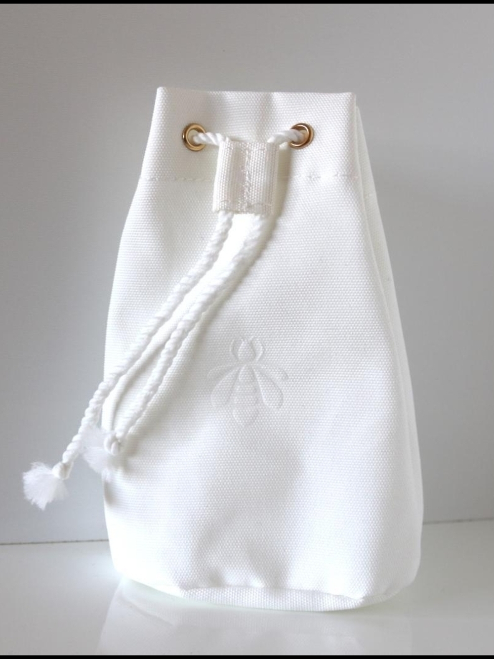 White GUERLAIN ABEILLE ROYALE Drawstring Pouch NEW